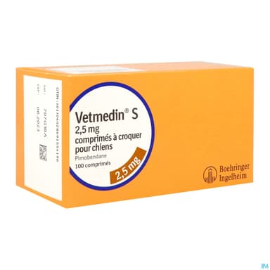 Vetmedin S 2mg5 Comprime A Croquer Chien 5/20kg 100