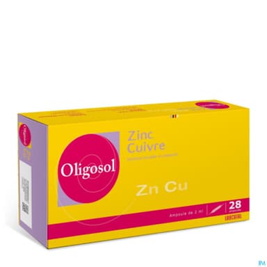 Oligosol Zinc Cuivre Solution Buvable Ampoule 2ml 28