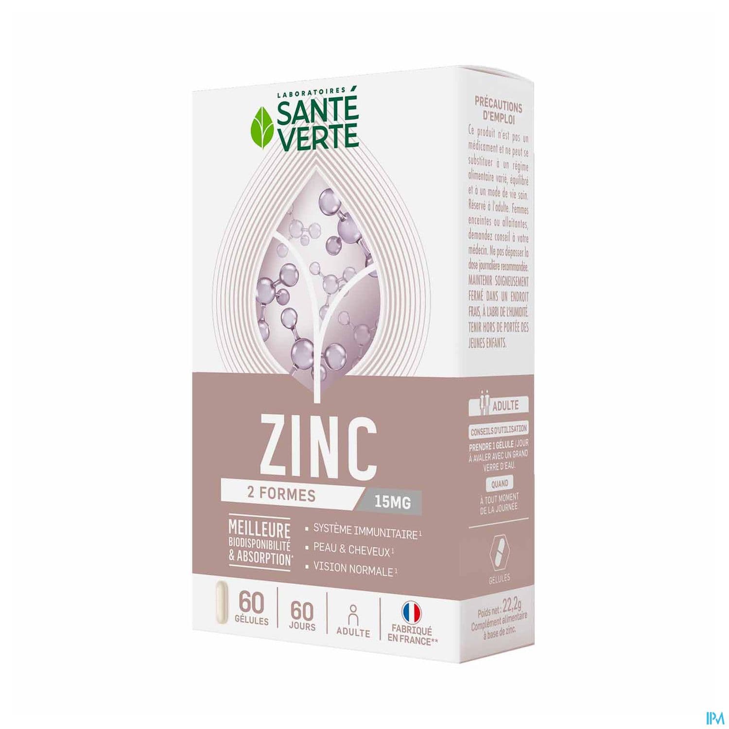 Sante Verte Zinc 15mg Comprime 60