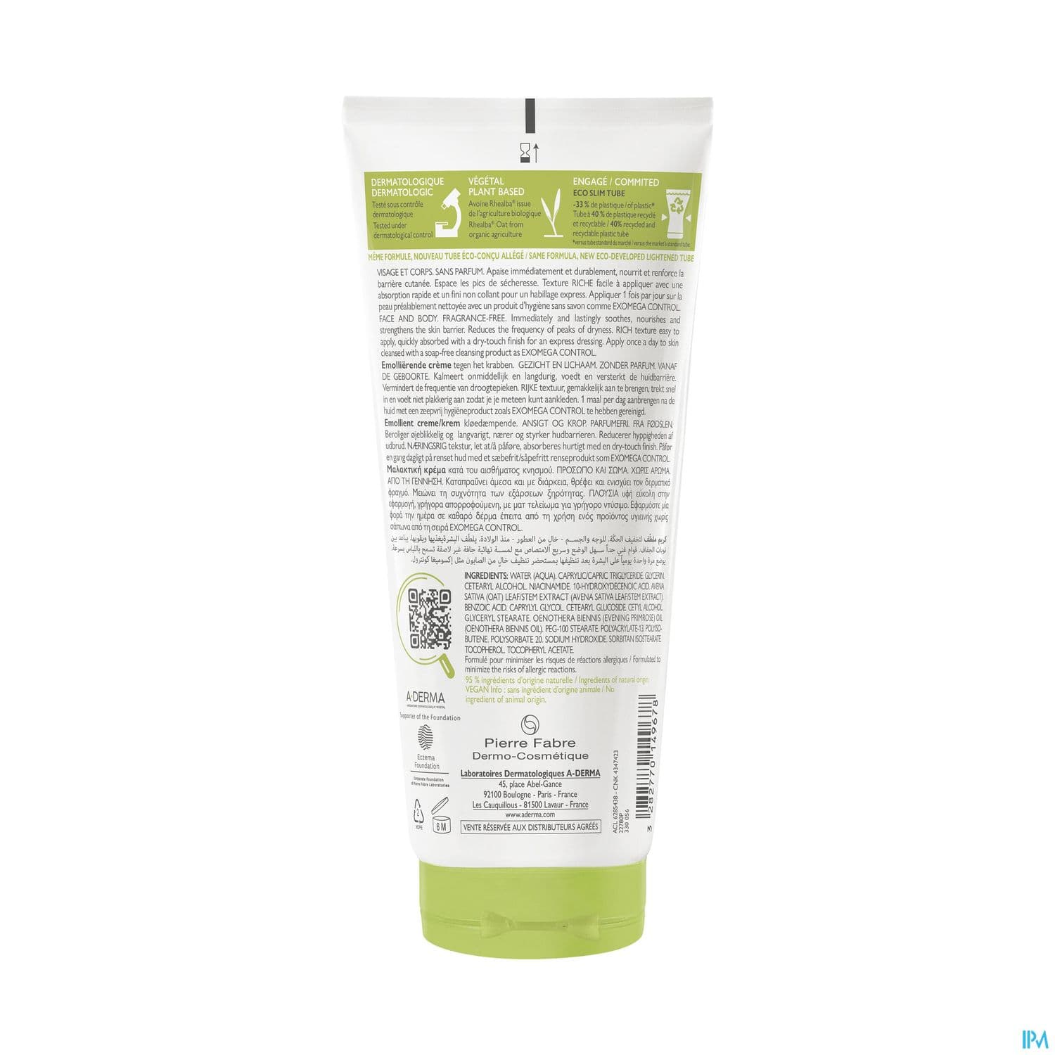 A-DERMA EXOMEGA CONT CR EMOL 200ML