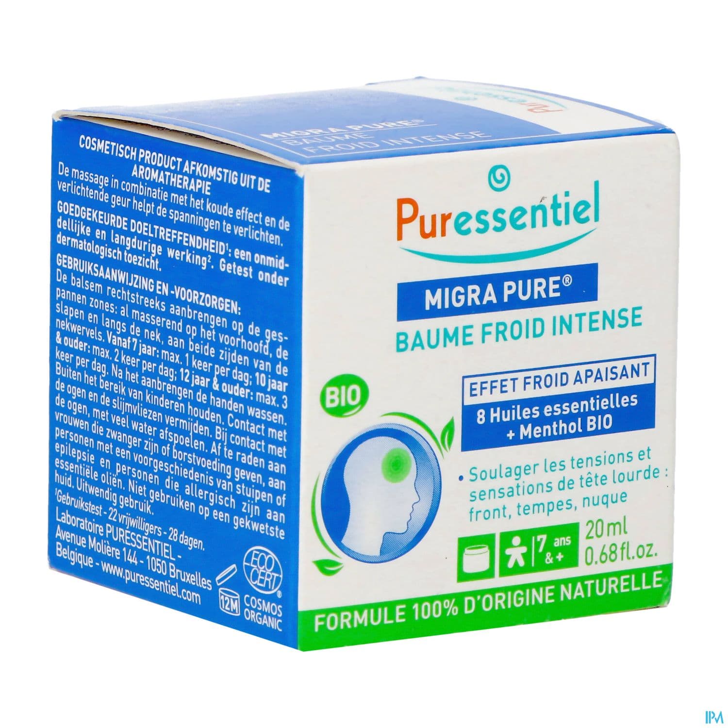 Puressentiel Baume Froid Intense Migra Pure Aux 8he Bio 20ml