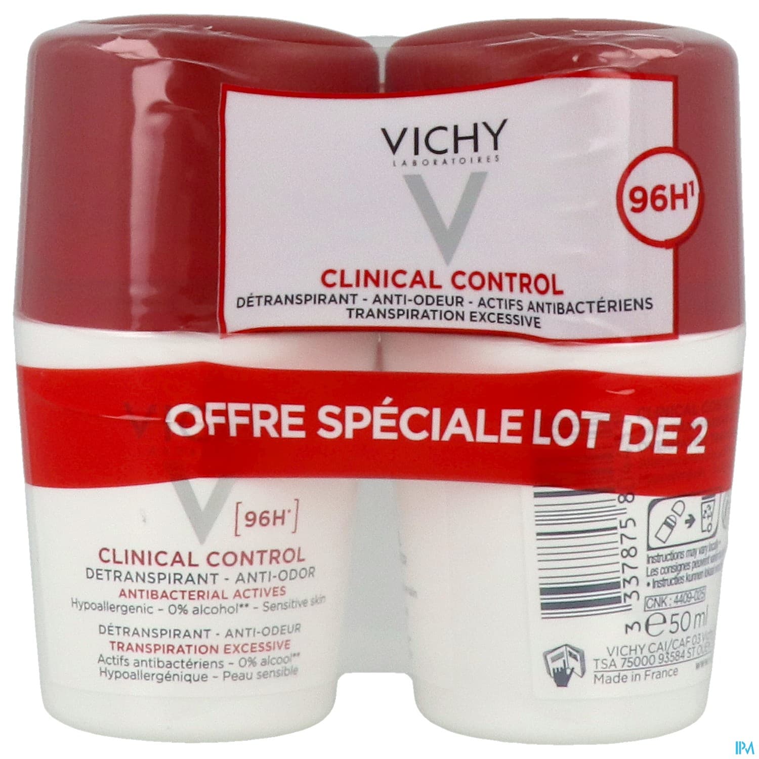 VICHY CLINICAL CONT DETR96H 2X50ML — Pharmacie Boulogne Print