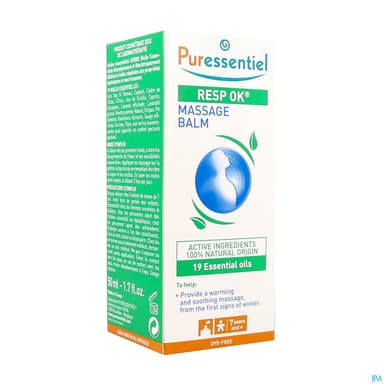 Puressentiel Baume De Massage Resp Ok Aux 19 Huile Essentielle 50ml