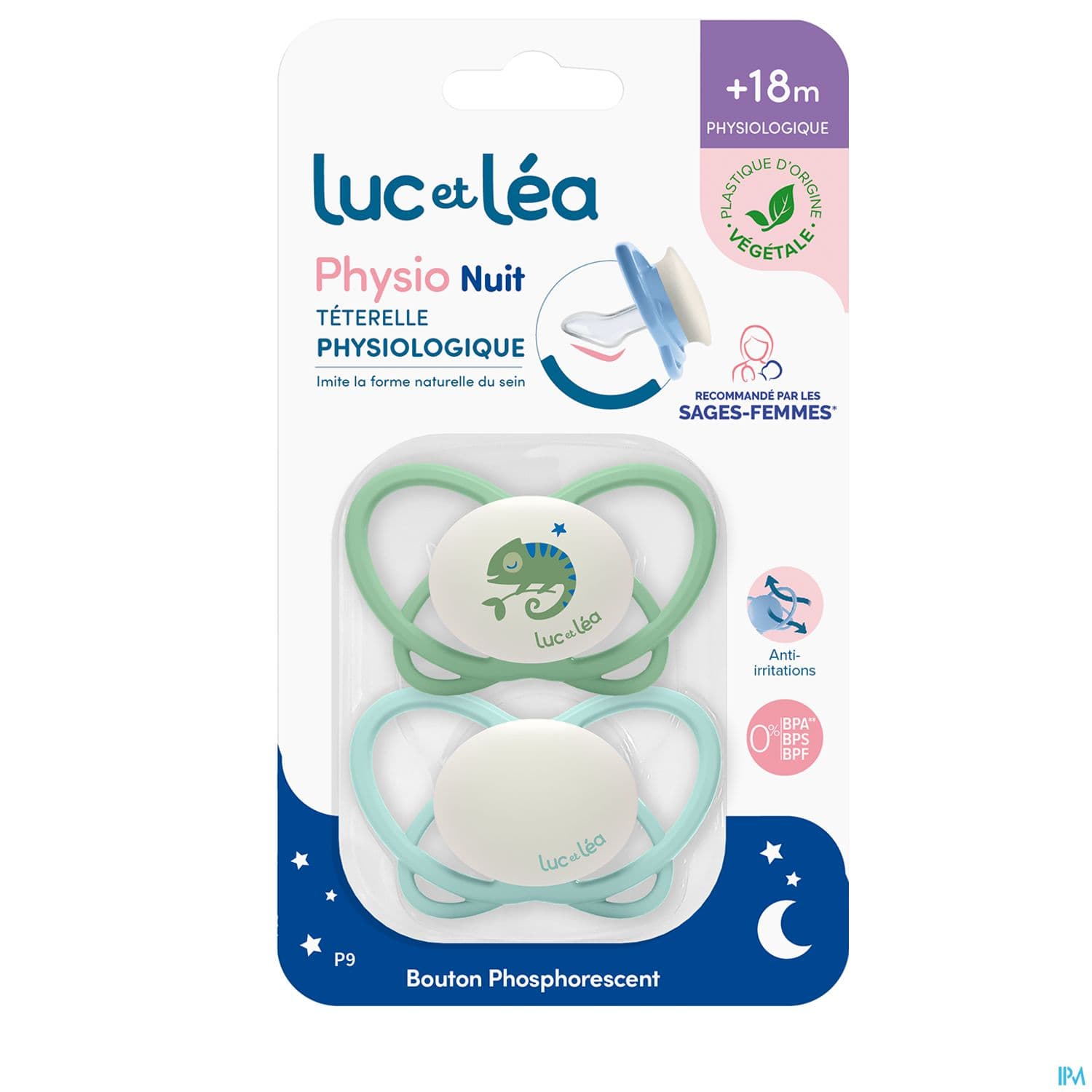 Luc Et Lea Sucette Physiologique Nuit +18m P9 X2