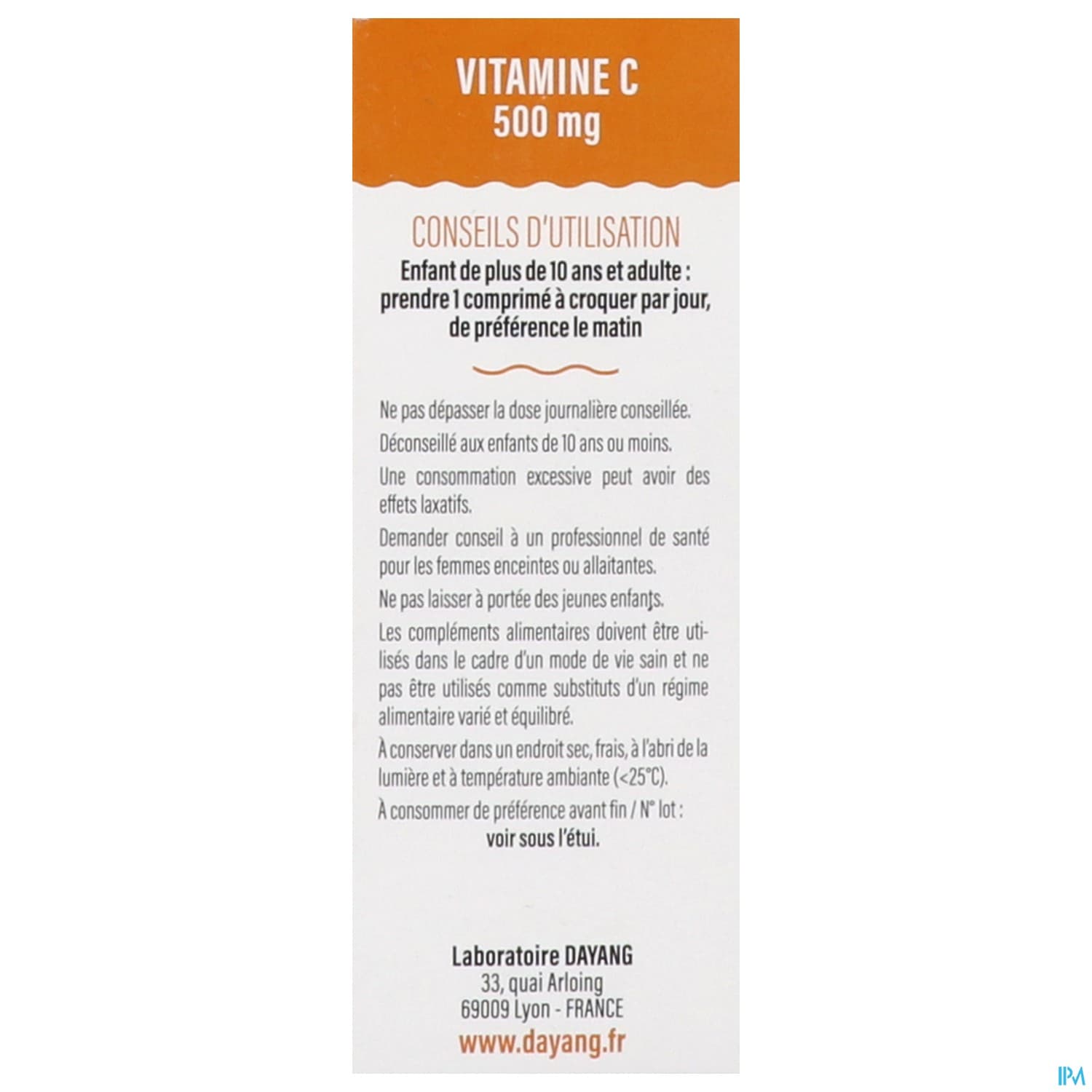 DAYANG VITAMINE C 500MG CPR 20