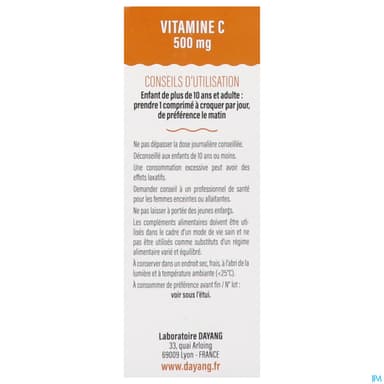 DAYANG VITAMINE C 500MG CPR 20