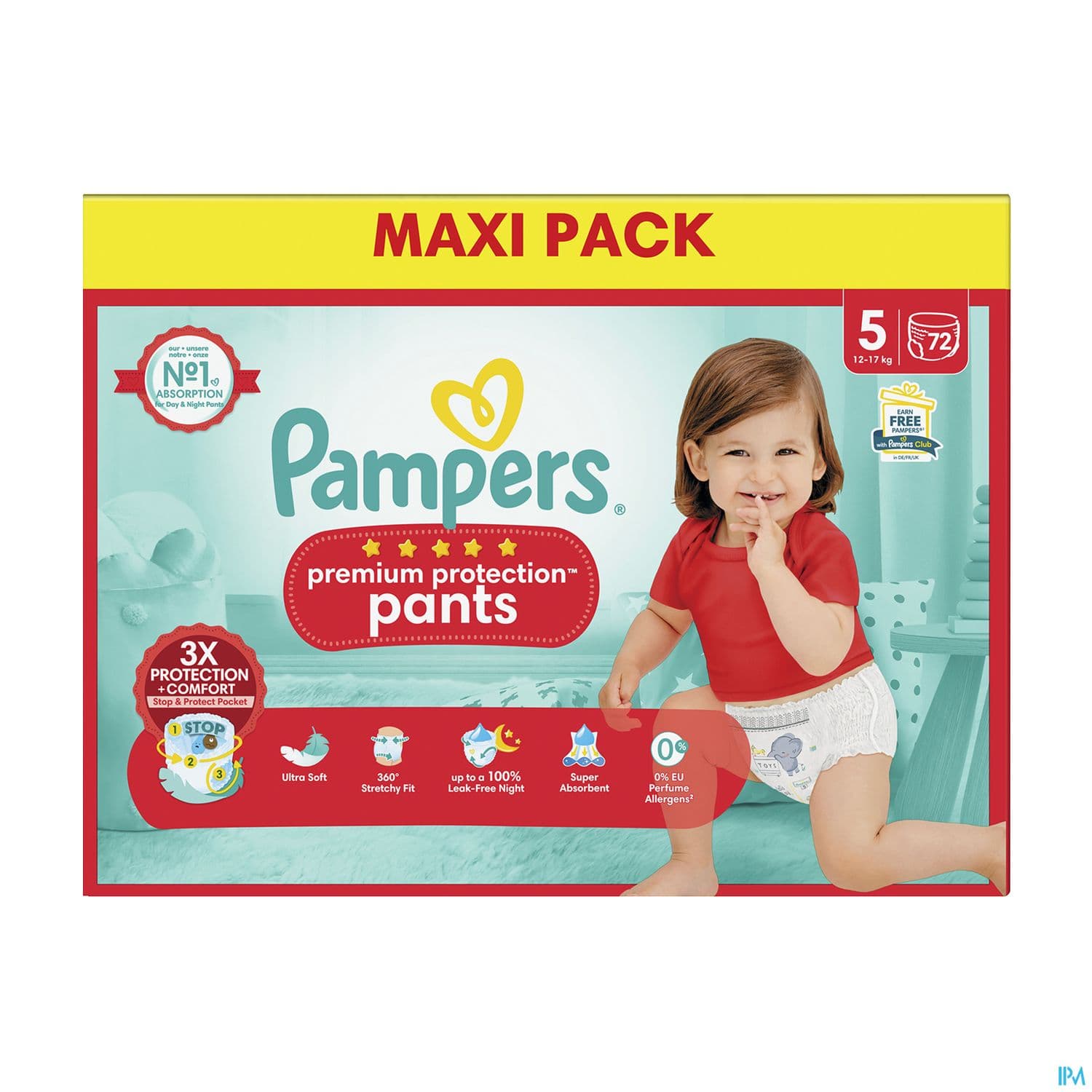 PAMPERS PANTS PREM PROT MAX T5 72 — Pharmacie Lafayette Daloy
