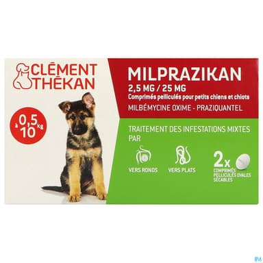 Clement Thekan Milprazikan 2mg5/25mg Chiot Comprime 2