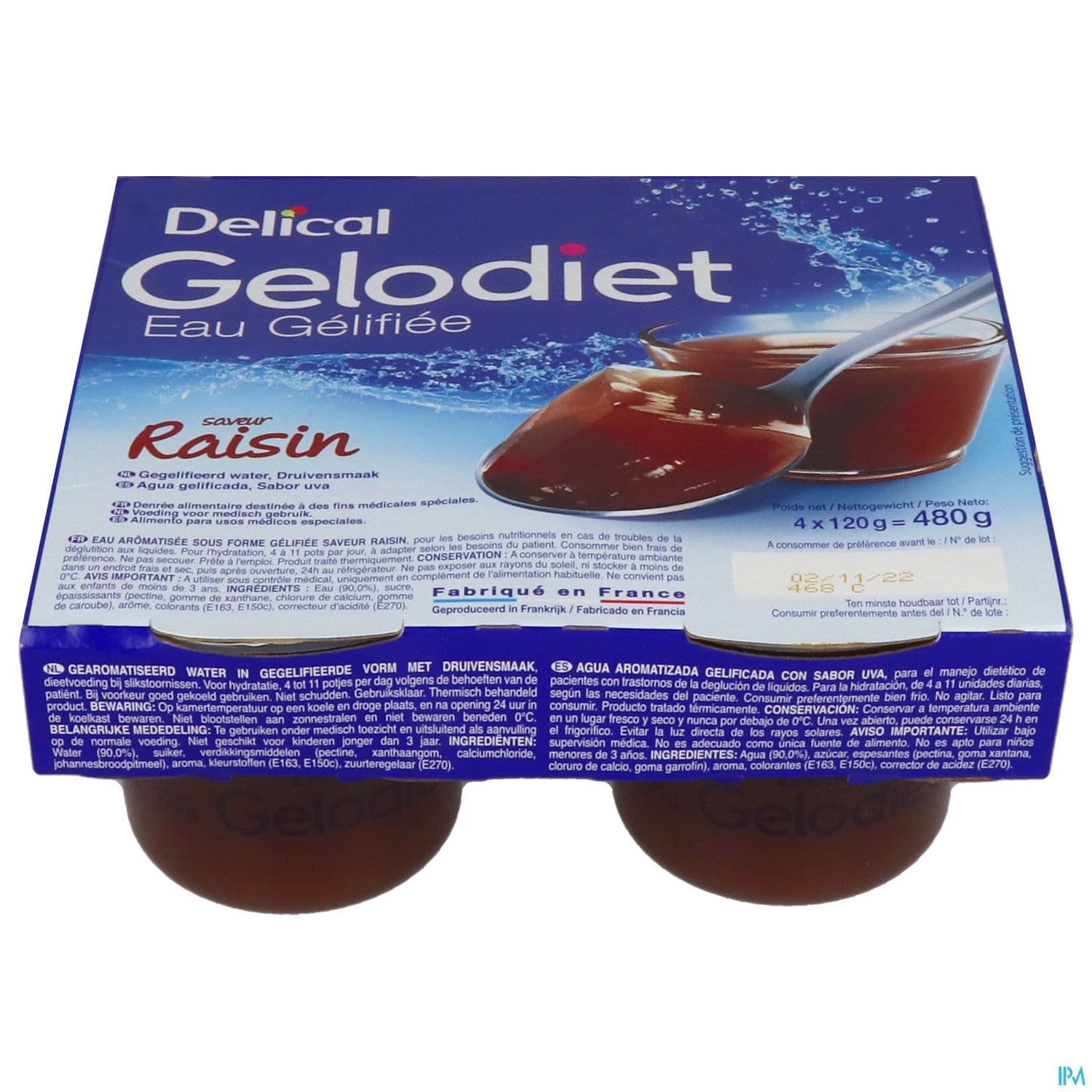 Gelodiet Eau Gelifiee Raisin 120g X4
