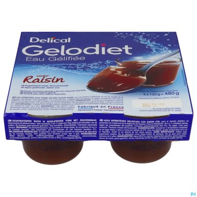 Gelodiet Eau Gelifiee Raisin 120g X4