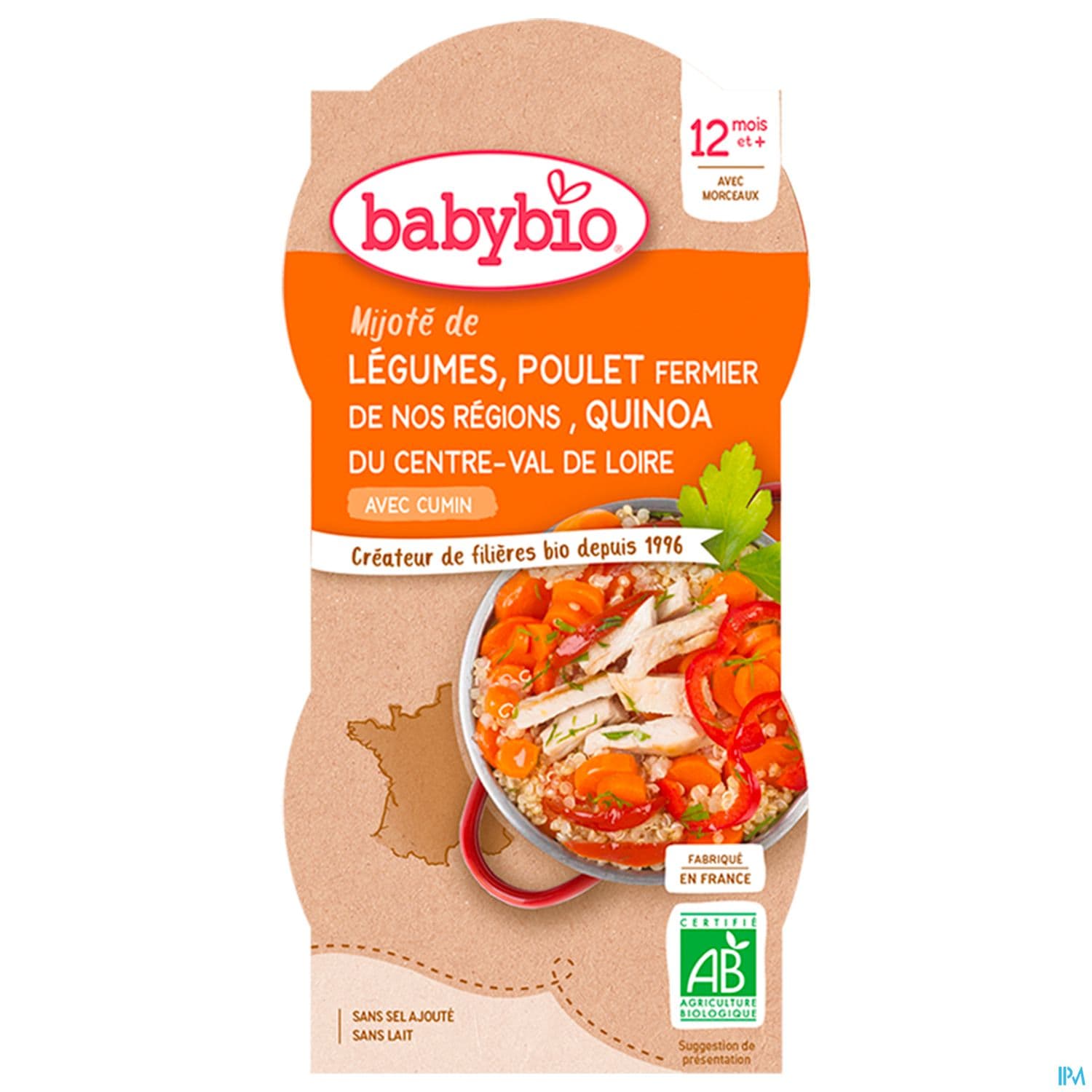 BABYBIO MENU POULET/QUIN2X200G