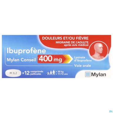 Ibuprofene Viatris Conseil 400mg Comprime 12