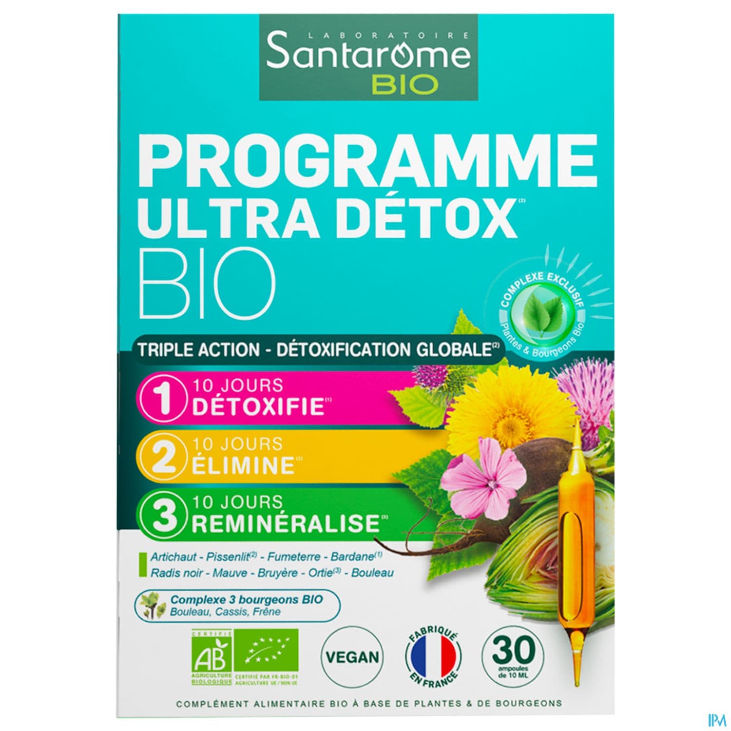 Santarome Bio Programme Ultra Detox Ampoule Buvable 10ml 30