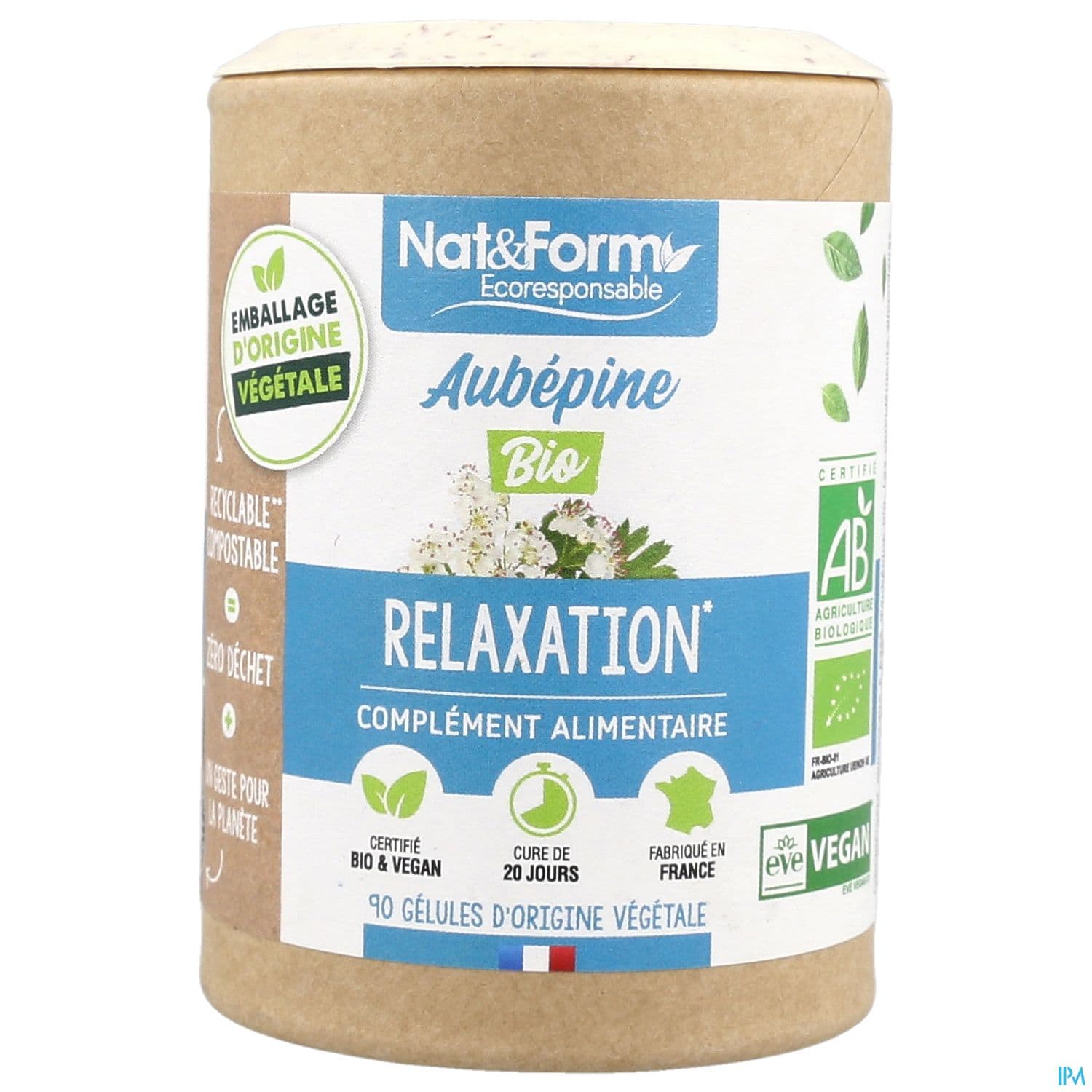 Nat Et Form Ecoresponsable Aubepine Bio Gelule Vegetale 90