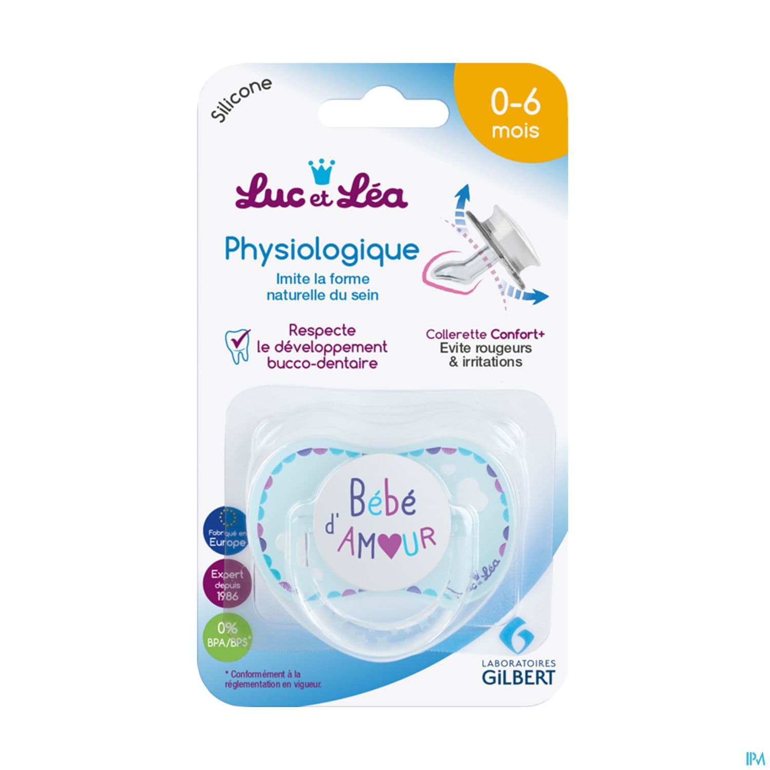Luc Et Lea Sucette Physiologique Bb Amour Anneau 0/6m