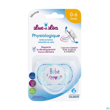 Luc Et Lea Sucette Physiologique Bb Amour Anneau 0/6m