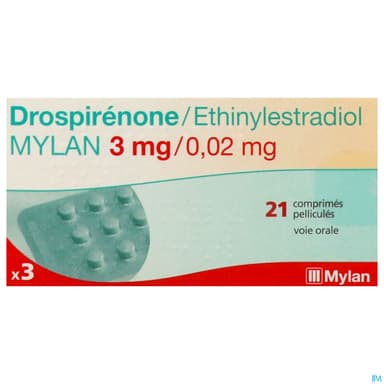 Drospirenone Ethinylestradiol Mylan 0mg02/3mg Comprime 21 X3