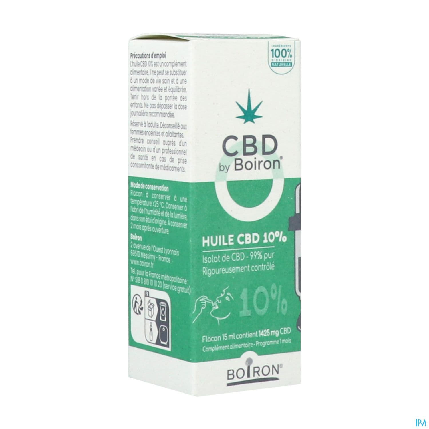 CBD BY BOIRON HUILE 10% 15ML