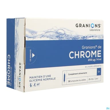 Granions Chrome 200mcg Solution Buvable Ampoule 2ml 30