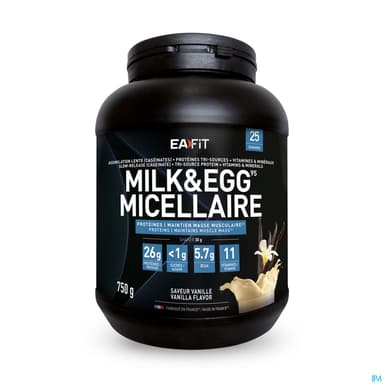 EA-FIT MILK&EGG95 MICEL VANIL 750G