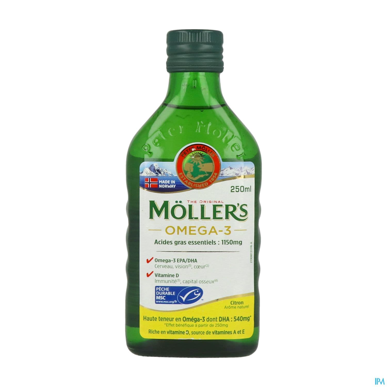Mollers Huile De Foie De Morue Liquide Arome Naturel Citron 250ml