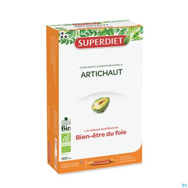 Superdiet Artichaut Bio Ampoule Buvable 15ml 20