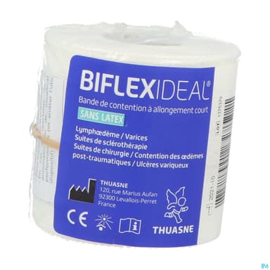 Biflexideal Bande De Contention Blanche 5m X 6cm