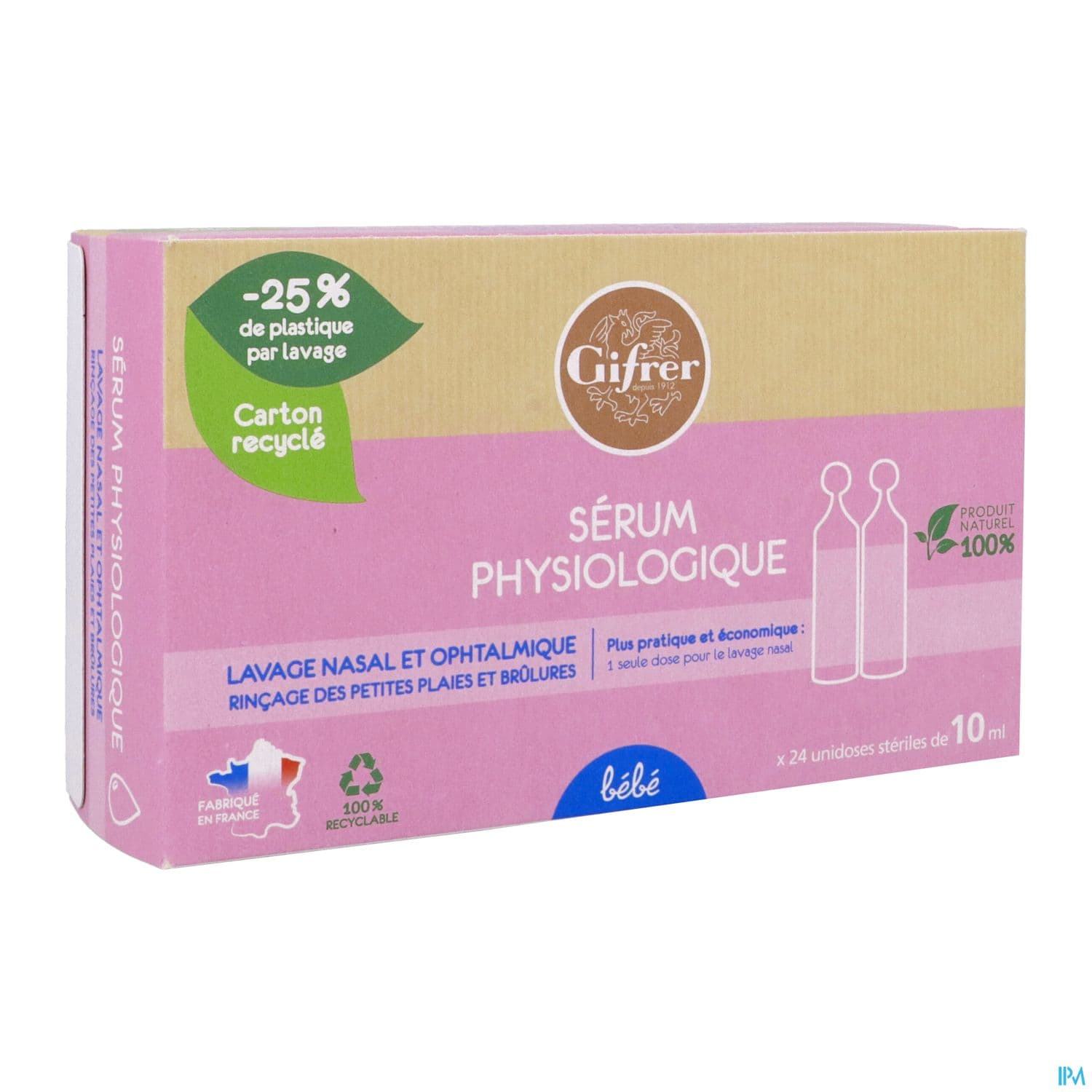 Gifrer Serum Physiologique Solution Nasale Ophta Bebe 10ml 24