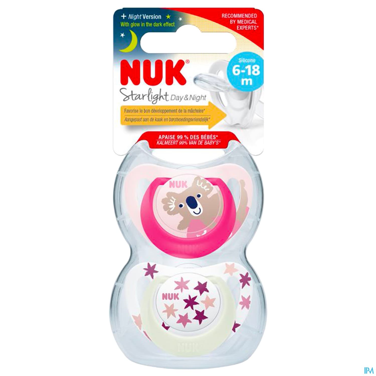SUCET NUK 6-18M STARLIGHT FILLE X2