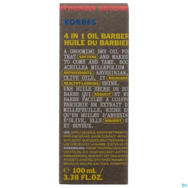 Korres Homme Huile 4en1 Du Barbier 100ml