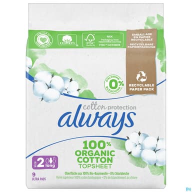Always Cotton Protection Serviette Long Plus 9