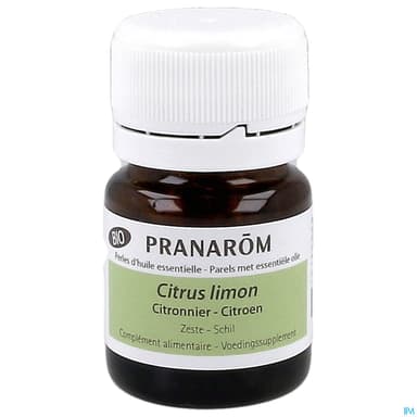 Pranarom Perles Huile Essentielle Citronnier Zeste Bio Capsule 60