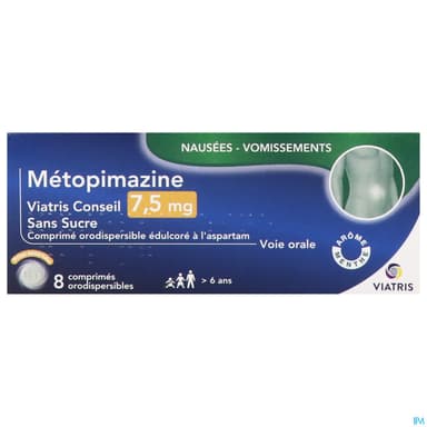 Metopimazine Viatris Conseil 7mg5 Sans Sucre Comprime Orodispersible Edulcore A l Aspartam 8