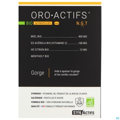 Synactifs Oro Actifs Pastille Bio 24