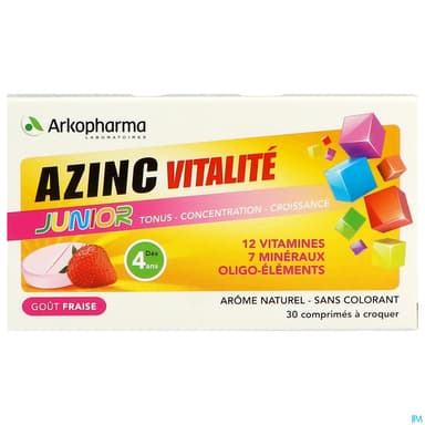 Arkopharma Azinc Vitalite Junior Comprime A Croquer Fraise 30