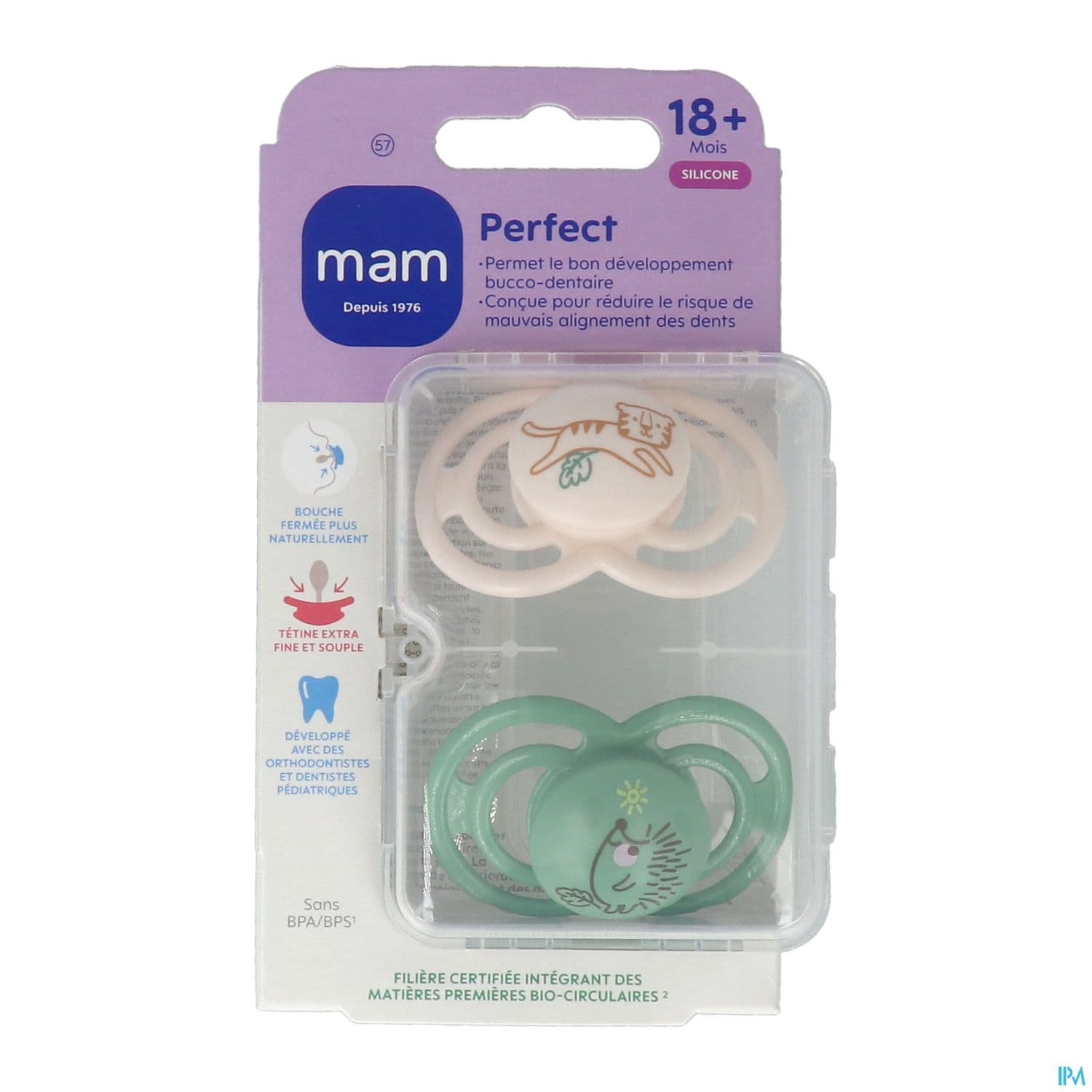 Mam Sucette Perfect Animaux +18m Silicone X2