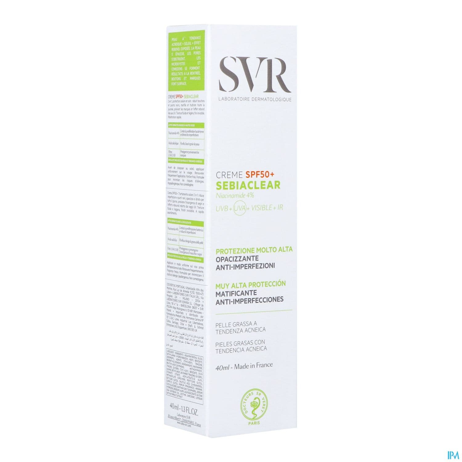 SVR SEBIACLEAR CREME SPF50+ 40ML