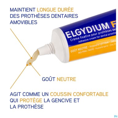 Elgydium Fix Fixation Forte Creme Fixative Gout Neutre 45g