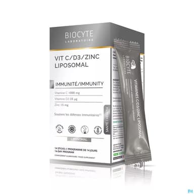 BIOCYTE VIT C/D3/ZN LIPOSO STICK14