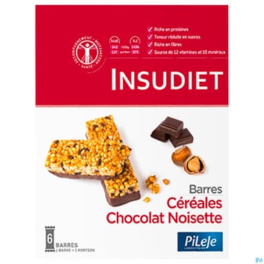 INSUDIET BAR CEREAL CHOCO/NOISET 6