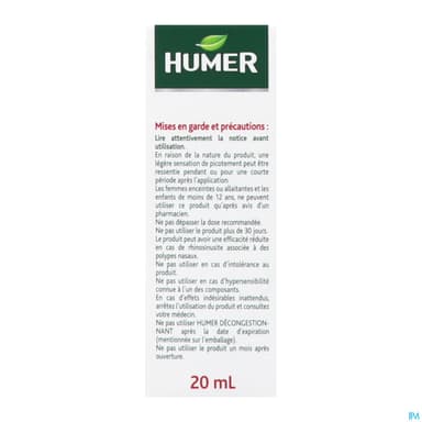 HUMER DECONGESTIONNANT SPR 20ML