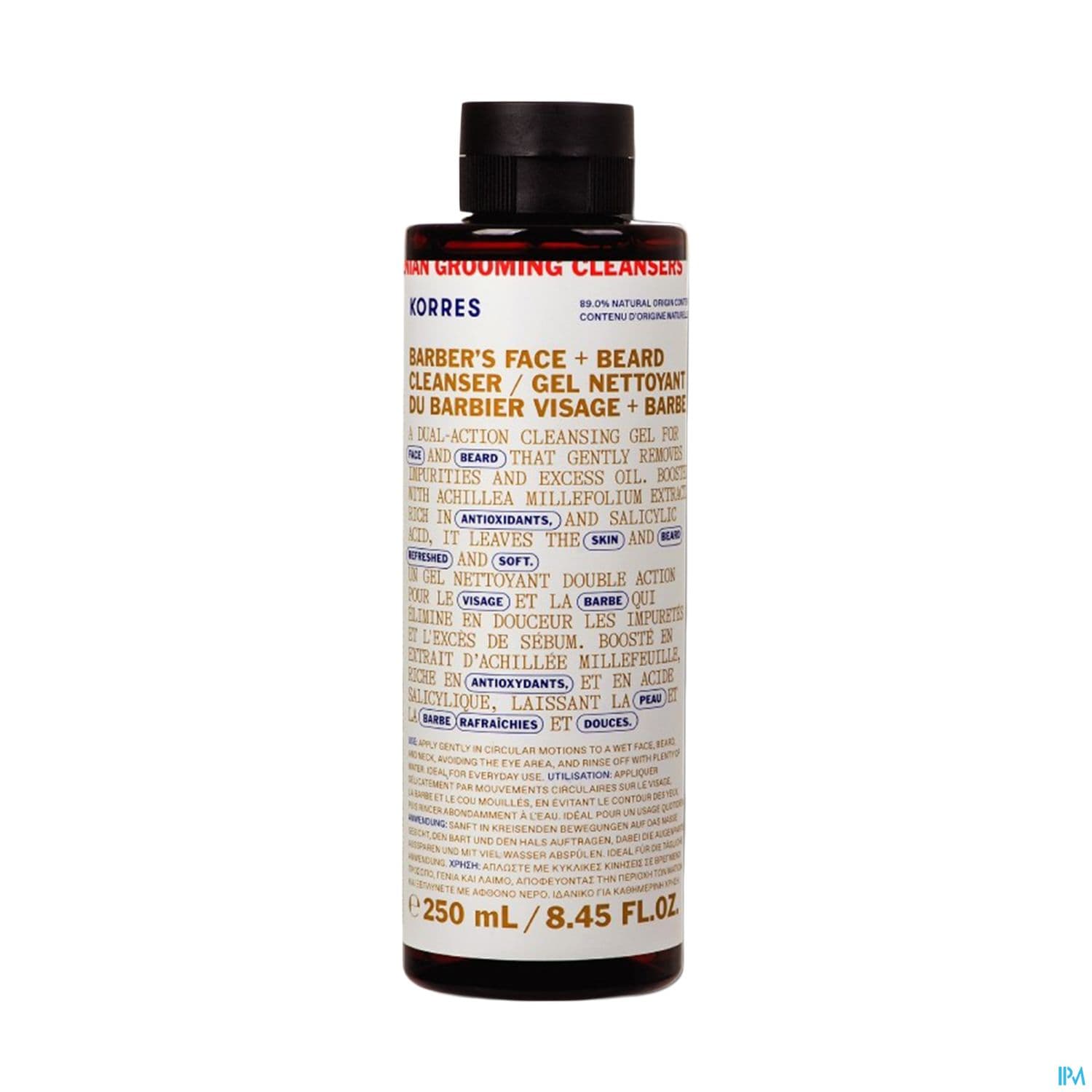Korres Homme Gel Nettoyant Visage Et Barbe 250ml
