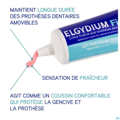 Elgydium Fix Fixation Extra Forte Creme Fixative Gout Frais 45g