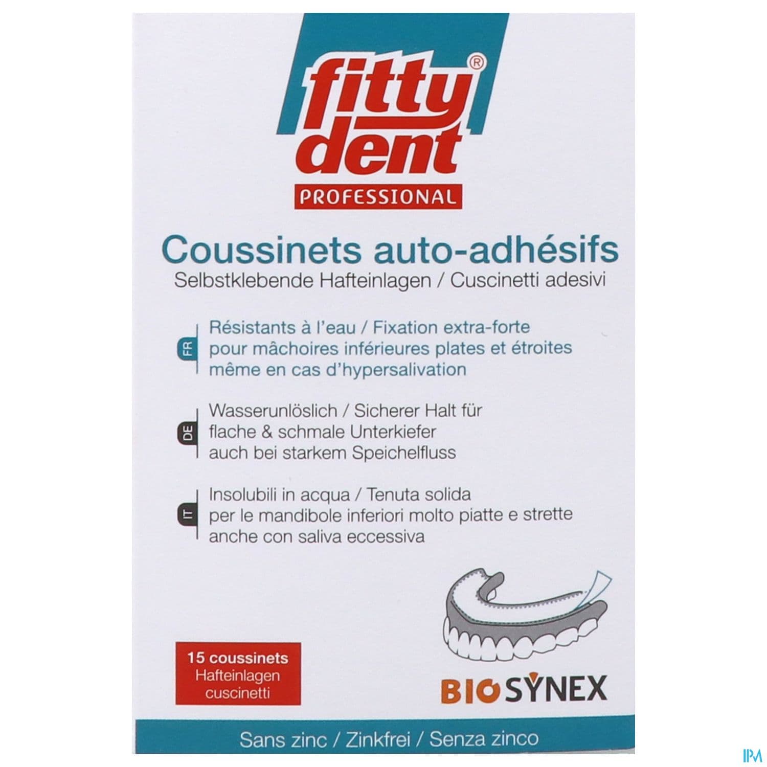 Fittydent Professionnal Coussinets Adhesifs Sans Zinc 15