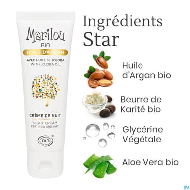 MARILOU CREME NUIT ARGAN 50ML