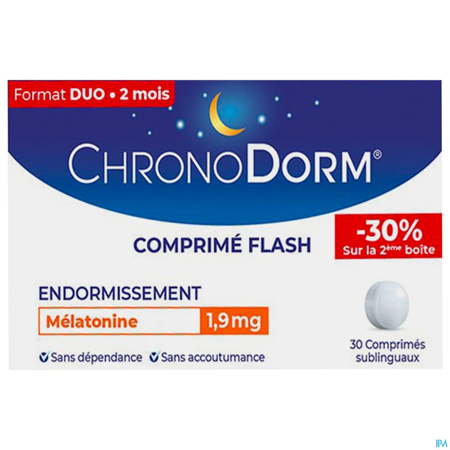 CHRONODORM MELATONINE 1,9MG 30X2