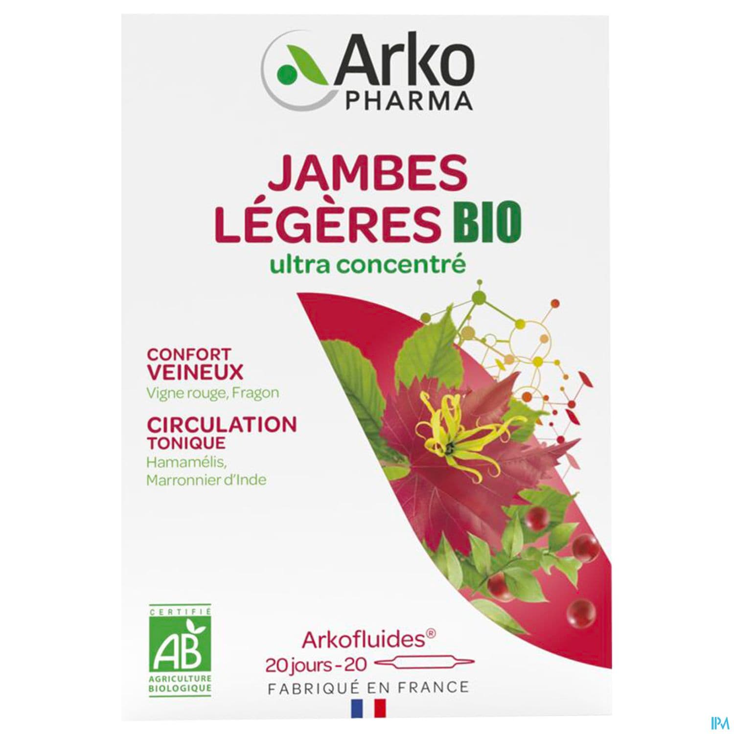 Arkofluides Bio Jambes Legeres Ampoule Buvable 10ml 20 + 10