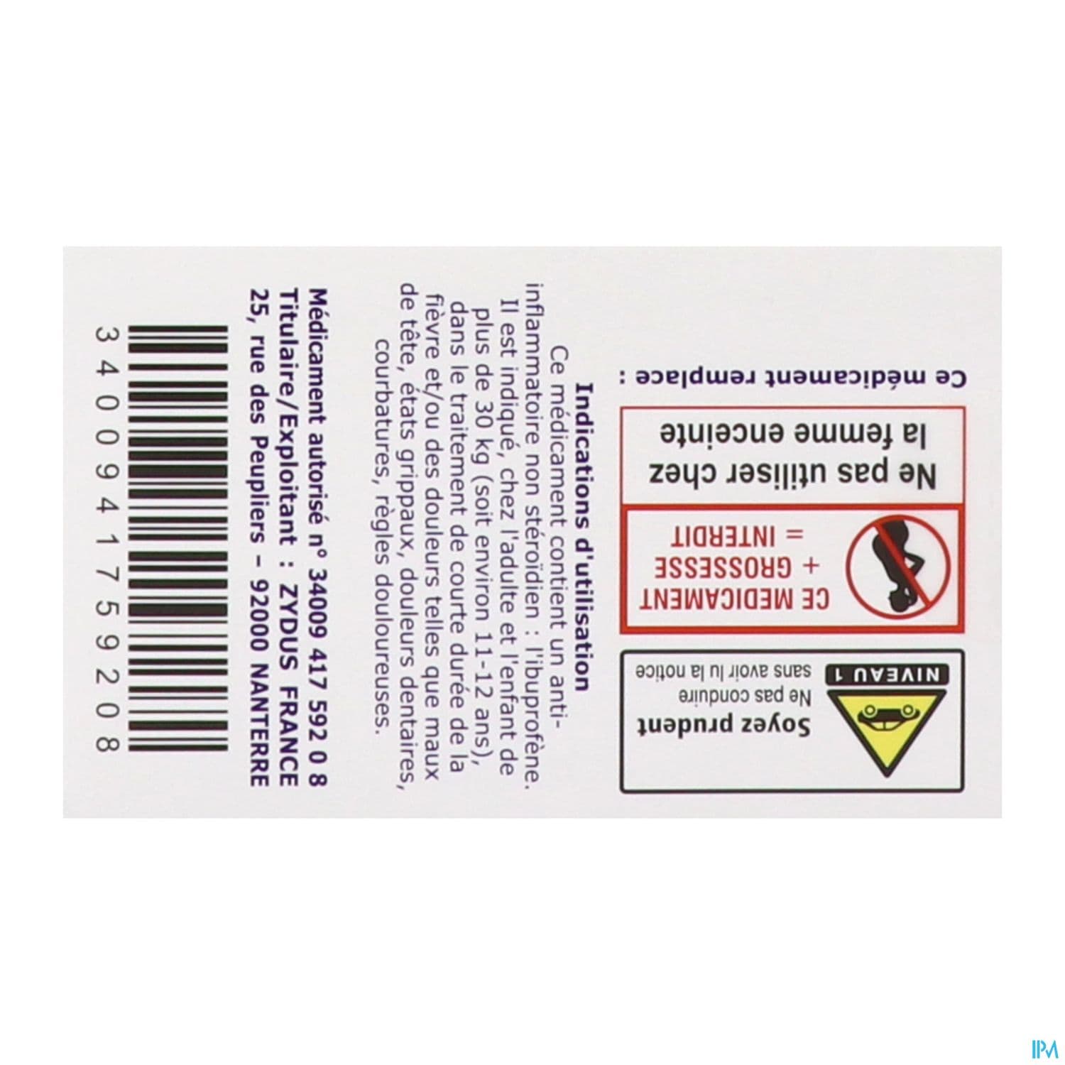 IBUPROFENE 400MG ZF CPR 12