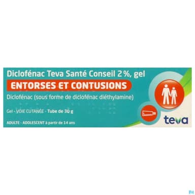 DICLOFENAC 2% TEVA CONS GEL TUB30G
