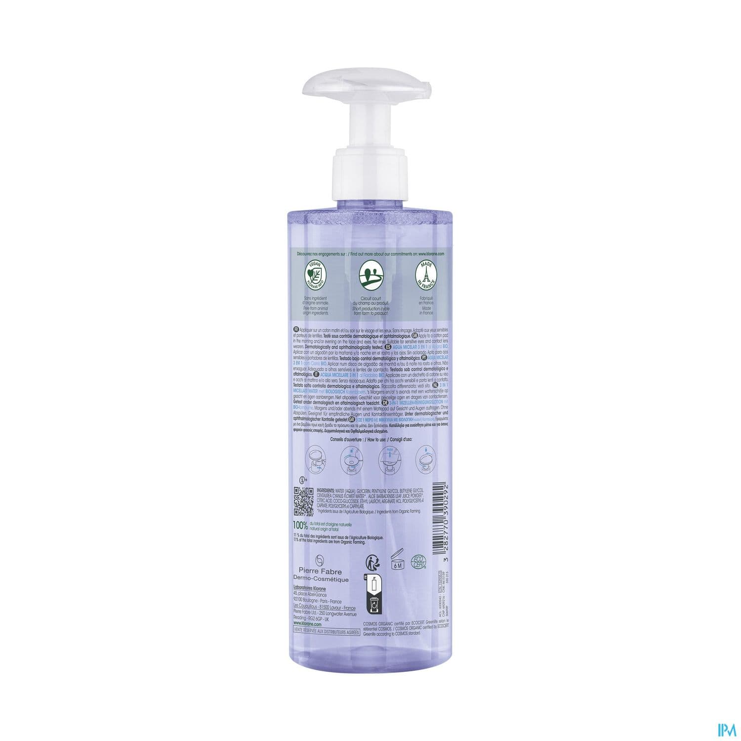 KLORANE EAU MICEL 3EN1 FL400ML